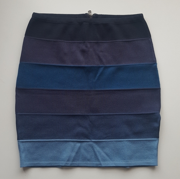 Blue striped Armani exchange medium bandage skirt - Picture 1 of 6